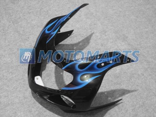 Blue Flame in Black Fairing Kit för GSXR 600 750 K1 2001 2002 2003 GSXR600 GSXR750 01 02 03 GSX-R600