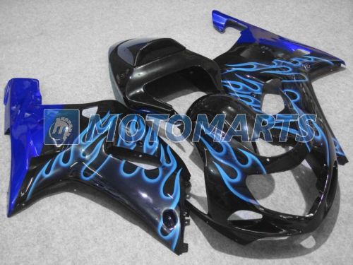 Blue flame in black fairing kit FOR GSXR 600 750 K1 2001 2002 2003 GSXR600 GSXR750 01 02 03 GSX-R600