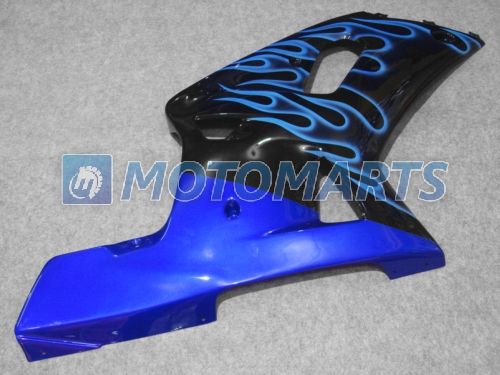 Blue Flame in Black Fairing Kit لـ GSXR 600 750 K1 2001 2002 2003 GSXR600 GSXR750 01 02 03 GSX-R600