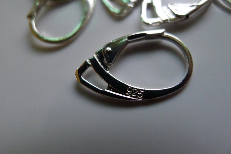 

lever back earrings Plated 925 sterling silver ear hook earrings with 925 logo Jewelry Findings