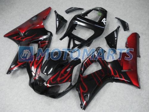 Red flame in BLK bodywork fairing kit FOR YZF R1 2000 2001 YZF1000 00 01 YZFR1 1000 YZF-R1 00-01