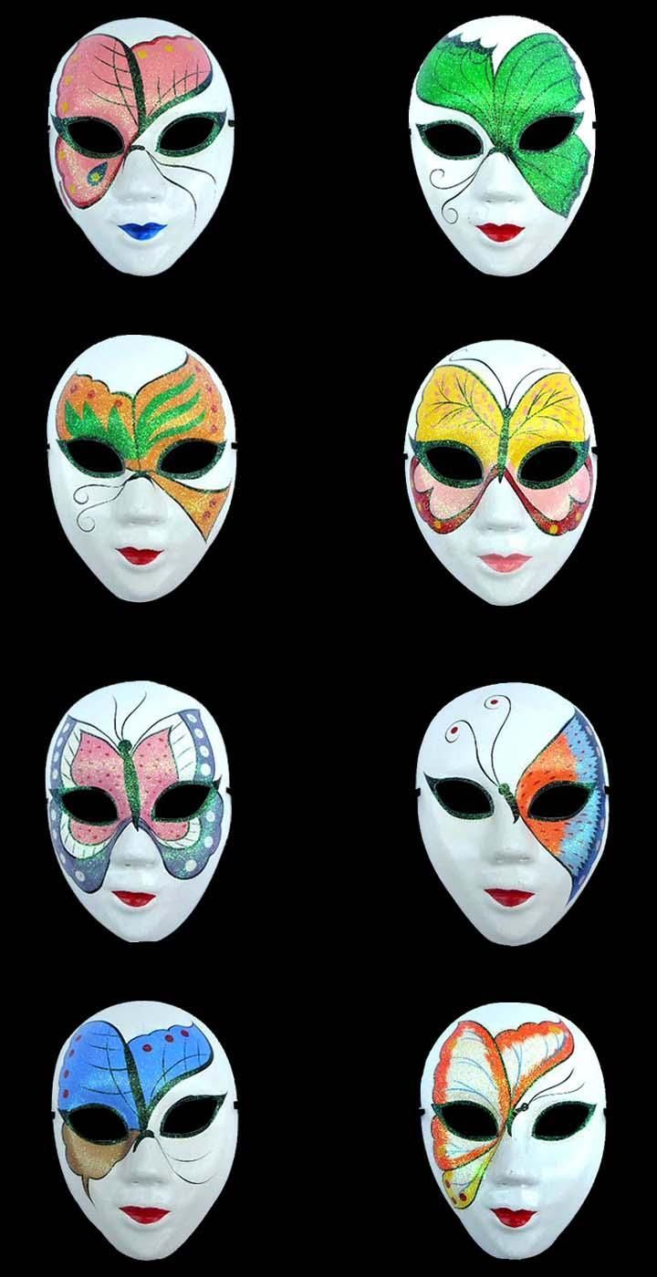蝶のホワイトペーパーパルプパーティーマスクのためのマスクのための飾りの飾られたマスカレードマスク/ロット