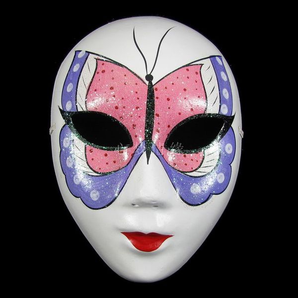 Butterfly White Paper Pulp Party Masks For Women Decorating Full