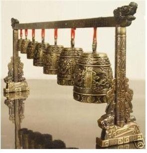 FidgetGear Gong de meditación musical con 7 campanas ornamentales con diseño de dragón 
