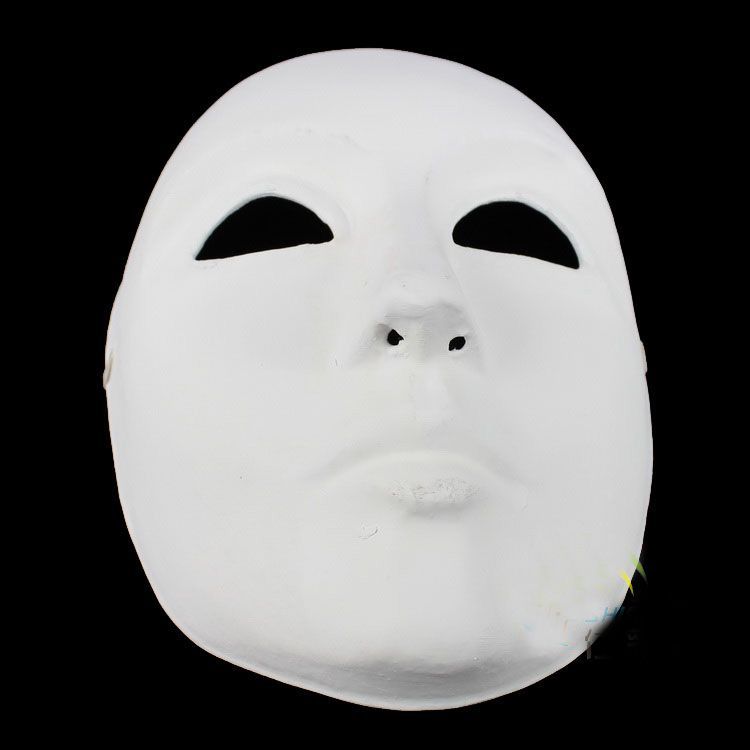 Unpainted tjockna tomma vita partmasker för kvinnor som dekorerar miljöpappersmassa Fullt ansikte DIY Fine Art Painting Masquerade masker