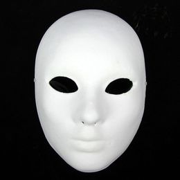 Thicken Women Plain White Masks To Decorate Full Face Environmental Pulp Masks DIY Fine Art Painting Masks 10pcs/lot Free shipping