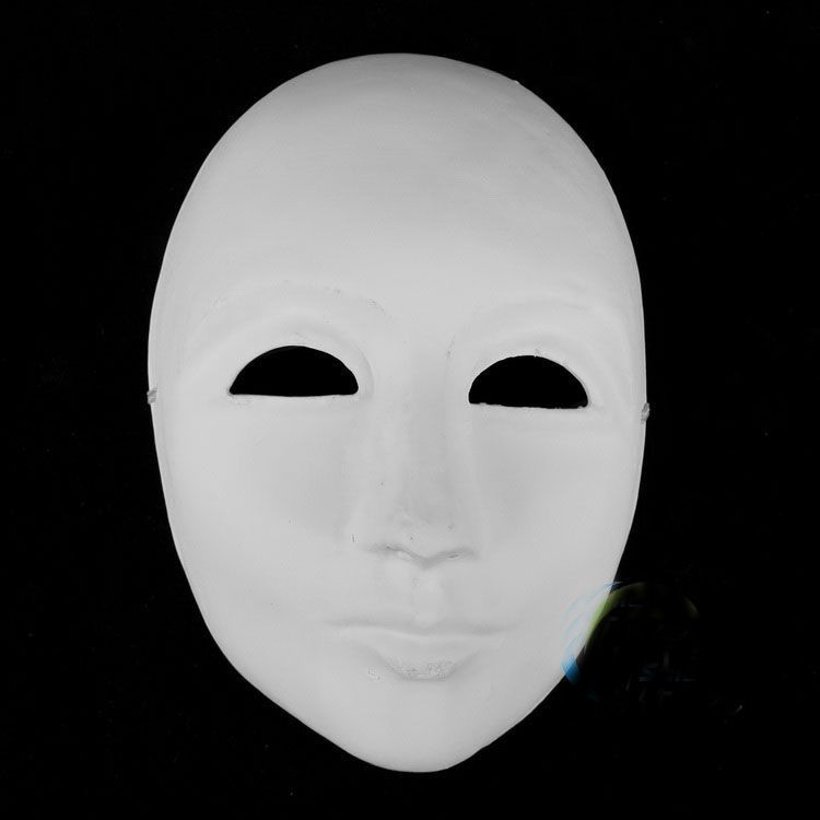 Kalınlaşmak Kadınlar Düz Beyaz Maskeleri Tam Yüz Çevre Pulp Maskeleri Süslemek için DIY Güzel Sanatlar Resim Maskeleri 10 adet / grup Ücretsiz kargo