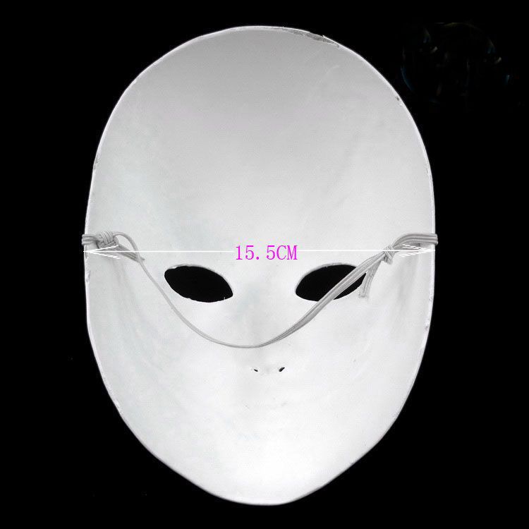 Kalınlaşmak Kadınlar Düz Beyaz Maskeleri Tam Yüz Çevre Pulp Maskeleri Süslemek için DIY Güzel Sanatlar Resim Maskeleri 10 adet / grup Ücretsiz kargo