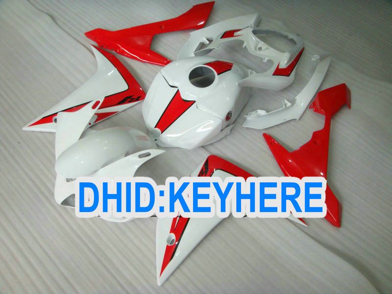 Full Set White / Red ABS Fairing Kit för Yamaha 2007 2008 YZF-R1YZF R1 2007-2008 YZFR1 07 08 Bodywork