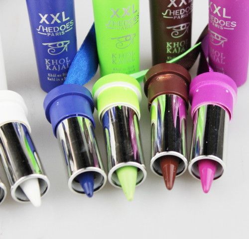 24 pz/scatola 6 Colori Ombretto Stick Eye liner Smeraldo Impermeabile di Lunga Durata Kohl Minerale Morbidezza 8125