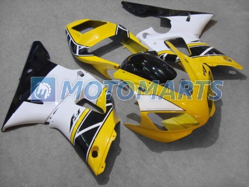 Kit de carénage de moto jaune blanc personnalisé pour YAMAHA YZF R1 1998 1999 YZFR1 98 99 YZF-R1 98-99 YZF1000 pièces de carénage