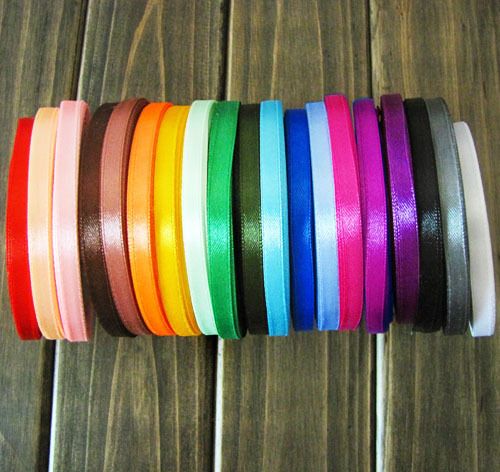 6 mm satin ribbon red 10 m Roll