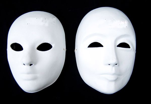 Paper Mache Thicken Blank White Masks To Decorate Full Face Green