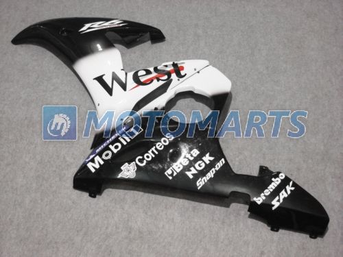 kit de carenagem WEST branco preto PARA Yamaha YZF R6 2003 2004 2005 YZF-R6 03 04 05 YZFR6 600 03-05