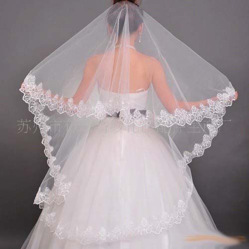 cream veils bridal