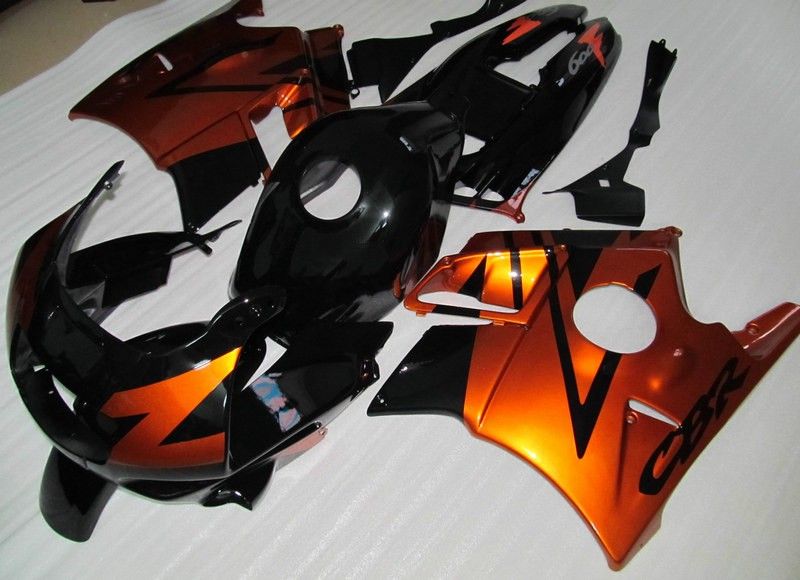 Gratis 7 gåvor mässa kit för Honda CBR600 F2 1991 1992 1993 1994 CBR600F2 91 92 93 94 Body Kits Fairings Orange-Gold Black