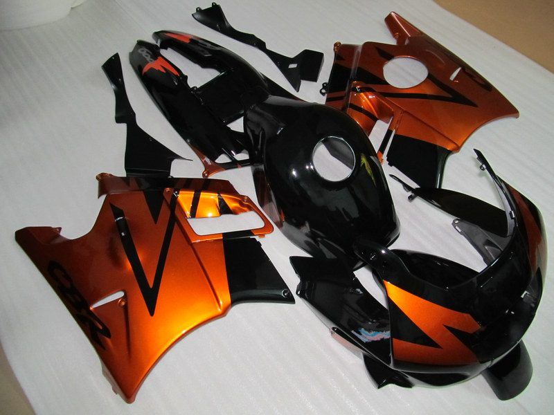 Gratis 7 gåvor mässa kit för Honda CBR600 F2 1991 1992 1993 1994 CBR600F2 91 92 93 94 Body Kits Fairings Orange-Gold Black