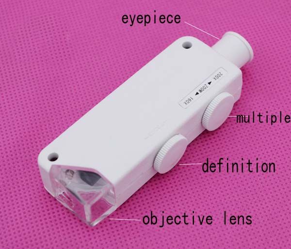 Microscope 10081-1A 160X 200X 160-200 MINI Microscope Magnifier LED Pocket Adjustabl ZOOM Loupe Magnifying for Jewelry