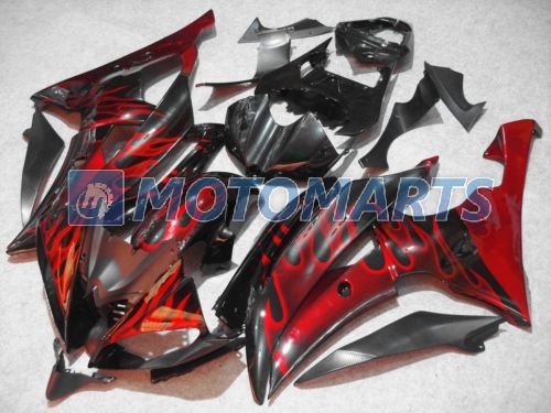 Red Flame Fairing Kit para Yamaha YZF R6 08 09 10 YZFR6 YZF-R6 2008 2009 2010 YZF600