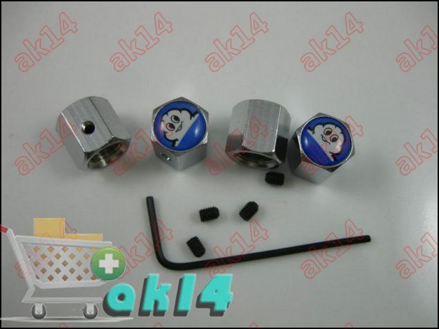 Antirrobo Logo Bloqueo coches Mini Tapones de válvula del neumático del neumático de la válvula