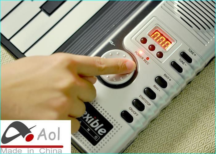 Dijital 61 Anahtar Piyano - Taşınabilir Esnek Piyano Roll Up 128 Farklı Synthesizer Yumuşak Tuşları ile Harici Hoparlör Elektronik piyano