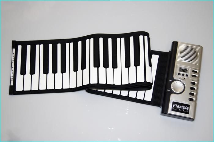 Dijital 61 Anahtar Piyano - Taşınabilir Esnek Piyano Roll Up 128 Farklı Synthesizer Yumuşak Tuşları ile Harici Hoparlör Elektronik piyano