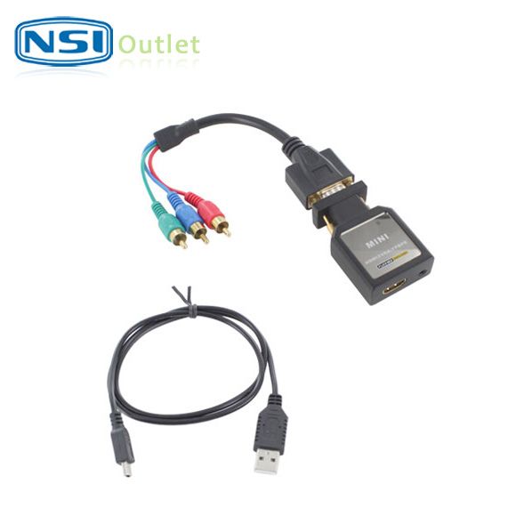 From USA 5.1CH Mini HDMI To VGA/YPbPr Converter Adapter 1080p For HDTV