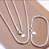 Best-selling 925 silver the 3MM snake chain necklace bracelet charm jewelry set free shipping 10set