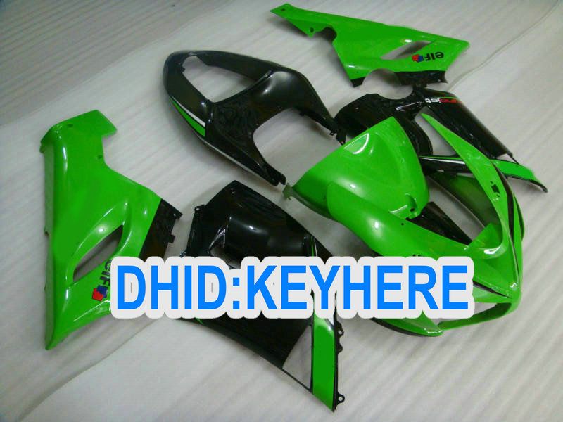 KN08 1 conjunto Verde EIF Carenagem para kawasaki Ninja 2005 2006 ZX6R ZX-6R 636 ZX636 ZX 6R 05 06 FEIRINGS