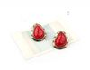 Free Shipping 50 pairs Mix Red / black / green imitation turquoise water droplets earrings