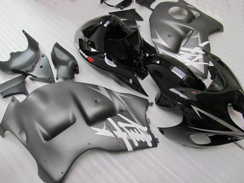 Free Custom fairing kit for GSX1300R hayabusa 1996-2007 GSX 1300R 96 - 07 mattle&gloss black body repair fairings kit