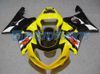 Yellow Black Fairing Kit för Suzuki GSXR1000 2000 2001 2002 K2 GSXR 1000 00 01 02 Gratis vindruta