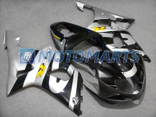 OEM Black Silver Fairing Kit لـ Suzuki GSXR1000 2000 2001 2002 K2 GSXR 1000 00 01 02 هدية حرة عالية الجودة