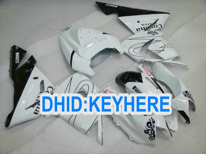 KN42 White Corona Fairing Zestaw dla Kawasaki Ninja ZX-10 2004 2005 ZX 10R 04-05 ZX10R 04 05 Body Praca