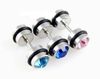 Hot Sale 200pcs / Partij 6mm Double-Headed Diamond Titanium Steel Oorbellen Jongens Oorbellen