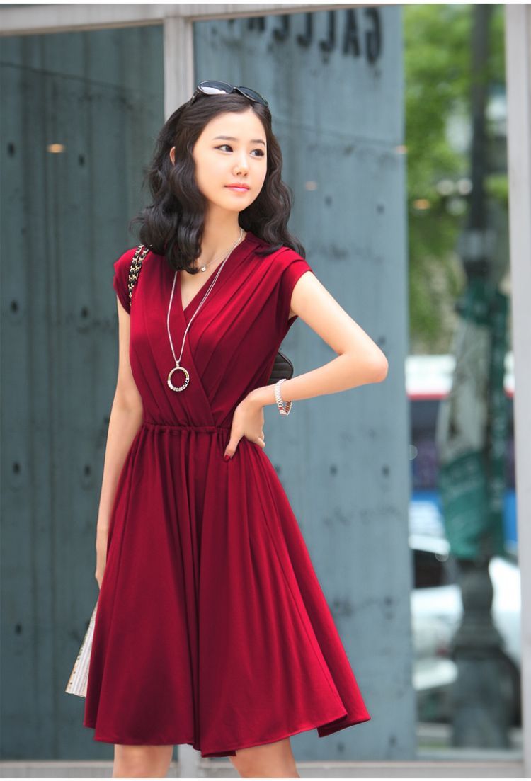 2012 Newest Korean Women Clothes Silk Cotton V Neck Large Size High