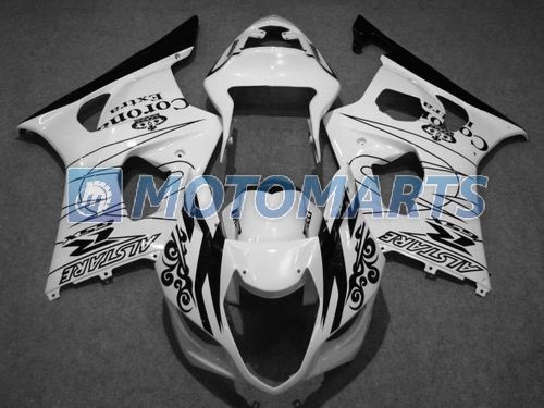 Zwart wit corona gloednieuwe body kit suzuki GSXR1000 2003 2004 K3 GSXR 1000 03 04 gratis voorruit