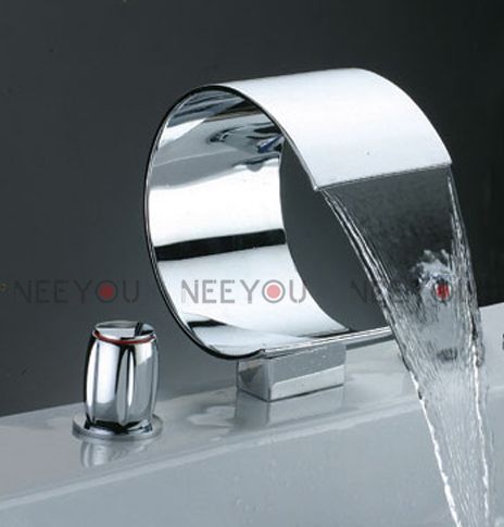 2020 Bathroom Waterfall Tap Dual Handle Faucet Cold And Hot