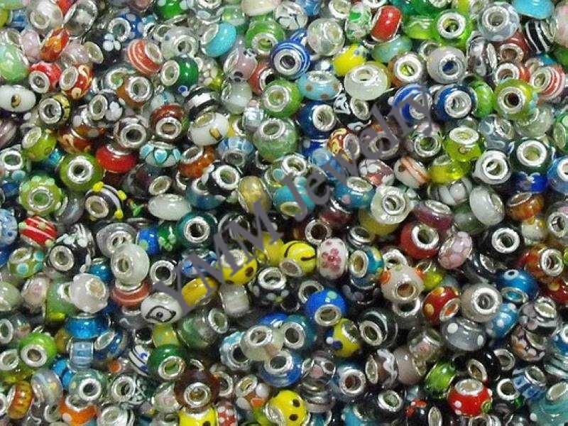 Perles de verre au chalumeau les moins chères adaptées aux bracelets à breloques de style européen, 300 pièces par Whole6299901