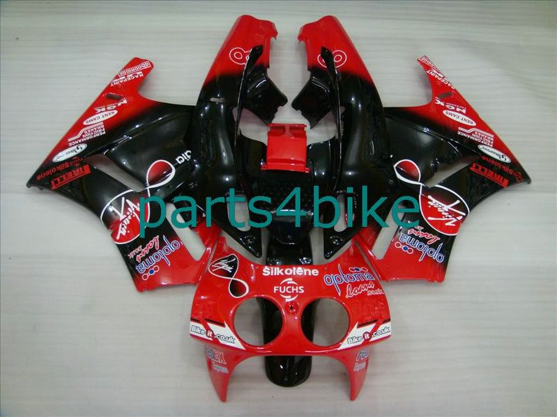 Red black fairing kit Fit FOR honda VFR400 NC30 VFR 400 VFR30 NC 30 1989-1993 RVF 400RR MC30