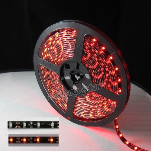 3528 SMD Waterproof LED Strip Lights Red 300 Leds 5M With Black FPC