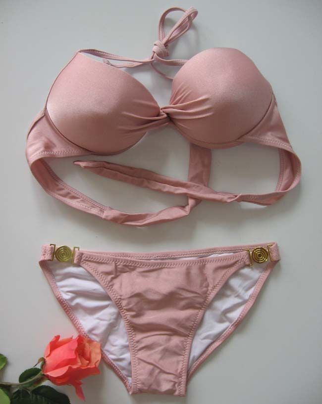 baby pink push up bikini