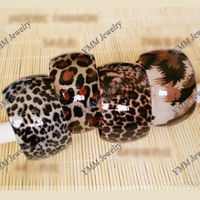 Free Shipping Mixed Leopard Design Opened Wide Acrylic Bangl...