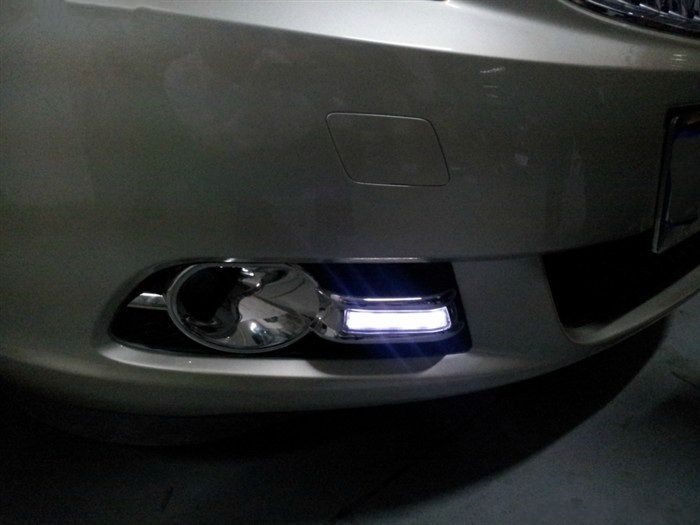 1 psairSuper Bright OSRAM led Chips LED daytime running light DRL with fog lamp cover for Buick Excelle GT / Verano, LED fog lamp