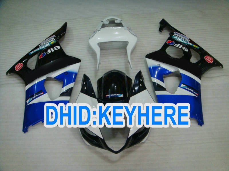 S06 Suzuki GSX R1000 2003 2004 K3 GSXR1000 03 04 ABSフェアリングのための黒い青のeifのフェアリングをカスタマイズする