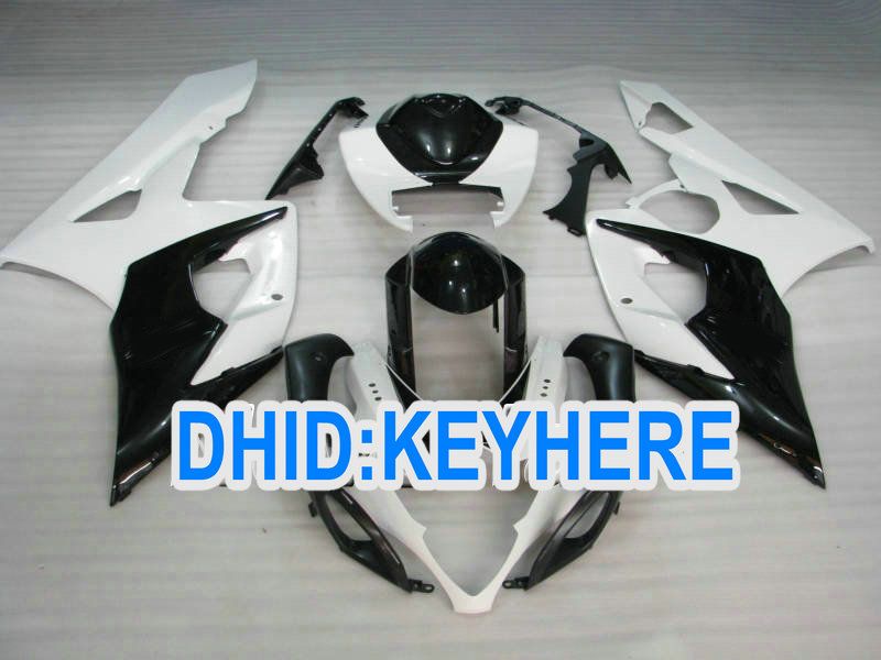 

S12 ABS customize black white fairings kit for Suzuki GSX-R1000 2005 2006 K5 GSXR1000 05 06 fairing, Same as picture