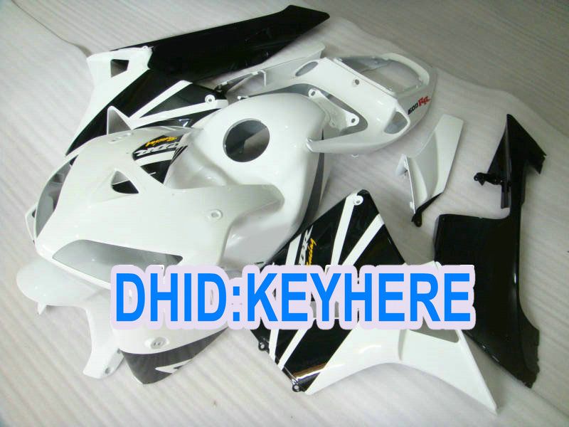 H36 Injeção branco preto corrida ABS Kit de carenagem para Honda CBR600RR 2005 2006 CBR 600RR 05 06 2 presentes