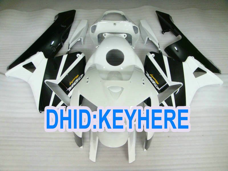 H36 Injektion White Black Race ABS -Abzugskit für Honda CBR600RR 2005 2006 CBR 600RR 05 06 2 Geschenke