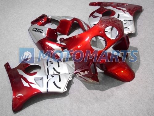 Red/SIL Fairing Kit för Honda CBR250RR MC22 1990-1994 CBR 250RR CBR250 90 91 92 93 94 Vindruta