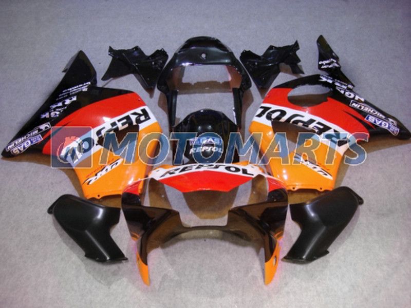 Gratis aanpassen Oranje Repsol Fallings Kit voor Honda CBR900RR 954 2002 2003 CBR 954RR CBR954 RR CBR900 CBR954RR Fairing Kit